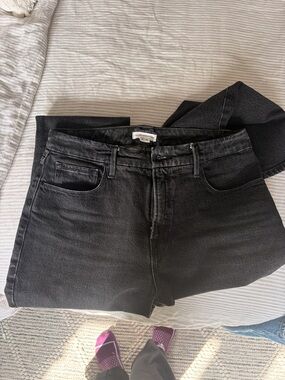 Good American Black Straight Leg Jeans